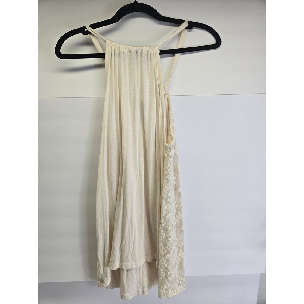 Woman's SZ S bohemian-style cream or ivory lace halter neck tank top - Picture 2 of 8